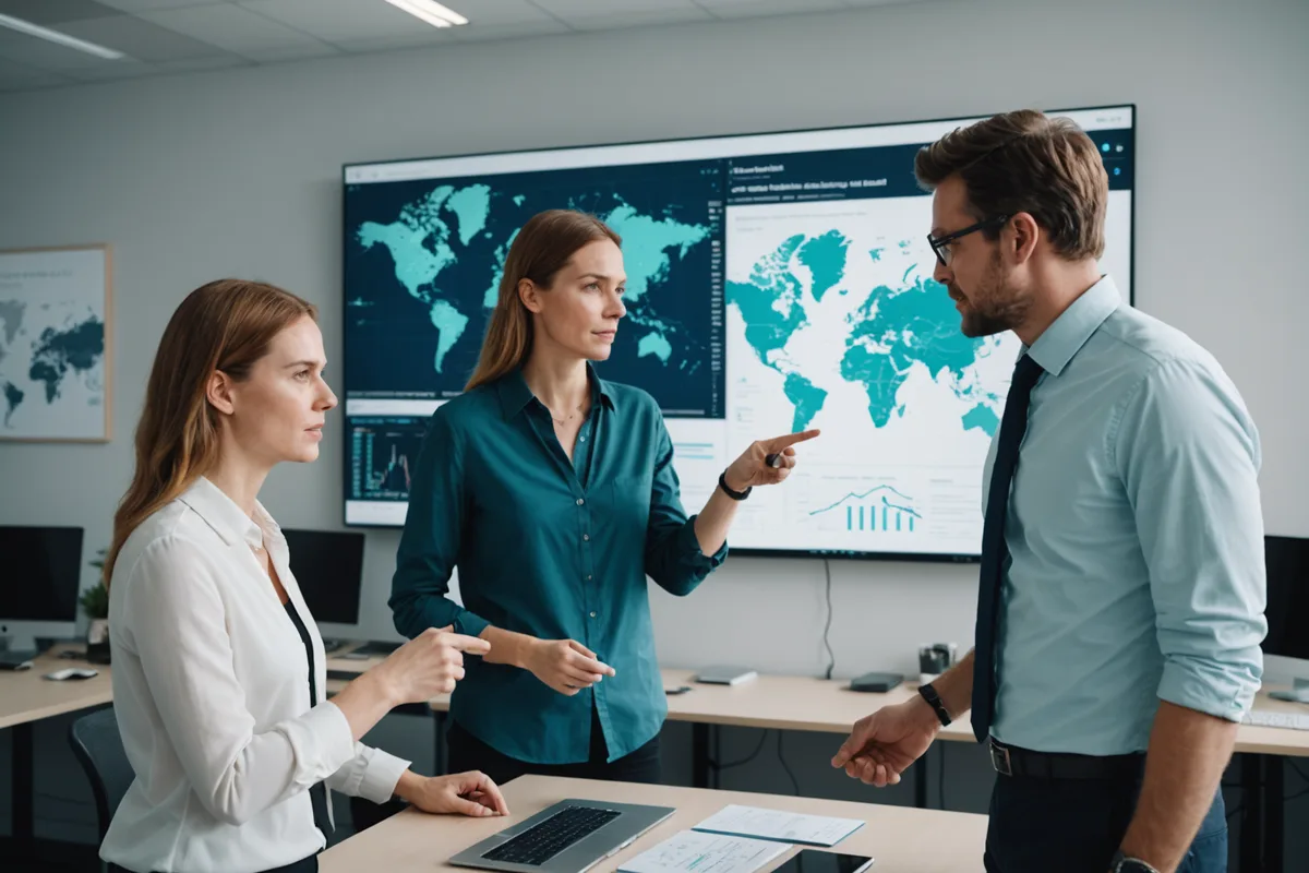 Real-world evidence research team reviewing structured clinical data on workstations